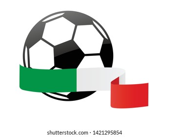 Italy national flag football icon . Italy football championship banner. Simple vector Italy flag