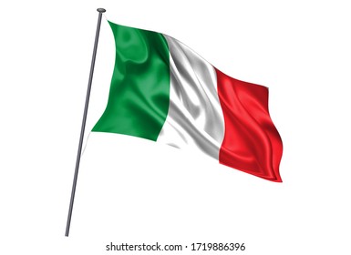 Italy National flag pole icon 