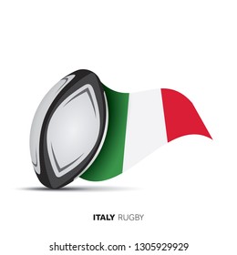 Italy national flag rugby ball.