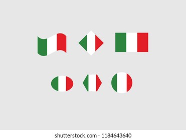 Italy national flag set country emblem state symbol