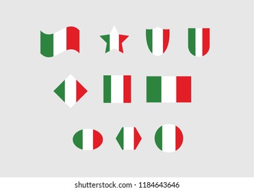 Italy national flag set country emblem state symbol