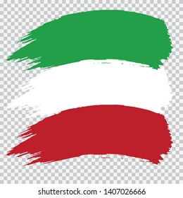 Vector de brocha de la bandera nacional ITALIA sobre fondo transparente