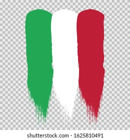 ITALY national flag slpash brush vector on transparent background