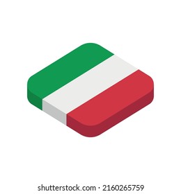 Italy. National flag. Vector isometric flat 3D icon