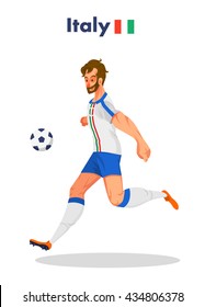  Italy nationality footballer, Vector illustration.