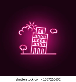 Italy neon icon. Elements of travel set. Simple icon for websites, web design, mobile app, info graphics