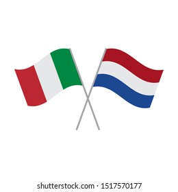 Italy and Netherlands flags vector isolated on white background