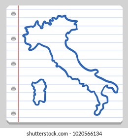 Italy Notebook School Doodle Icon Symbol Sketch Line Art