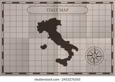 Italy old classic map. Vintage antique style.