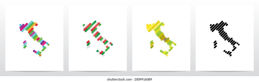 
Italy On Colorful Stripes Logo Design