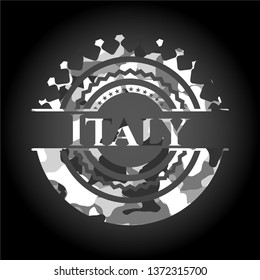 Italy on grey camo texture