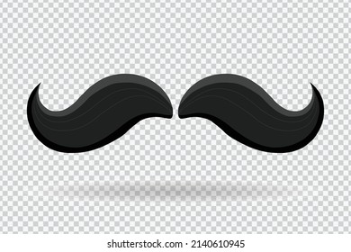 Italy or Ottoman mustache vector illustration. Simple illustration of mustache vector icon for web or print designs. Isolated on transparent background. Man Mustache Design Element.