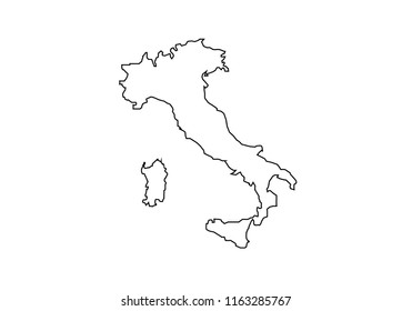 Italy outline map national borders country shape
