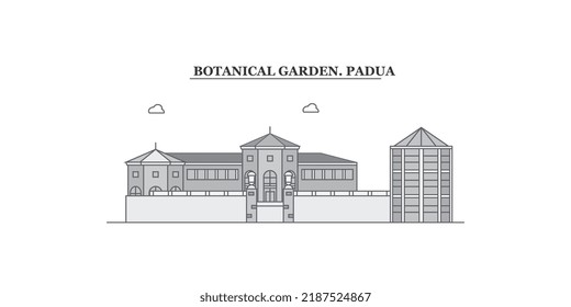 Italy, Padua City city skyline isolated vector illustration, icons