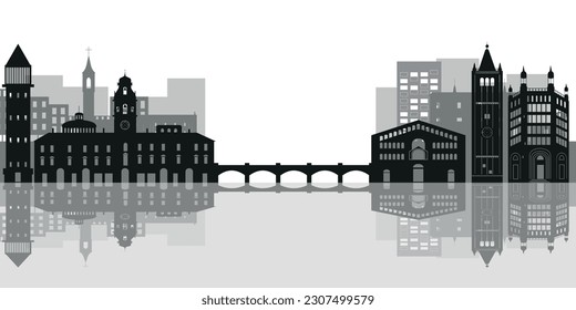 Italy, Parma skyline, city Parma, Parma cityscape with famous landmarks, city sights, landscape.