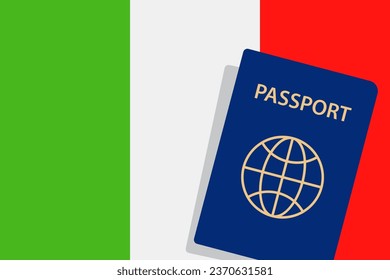 Italy Passport. Italy Flag Background. Vector