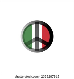 Italy peace logo with gradation black frame