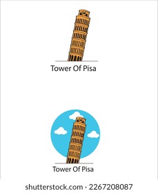 Italy, Piazza dei Miracoli. Leaning Tower of Pisa vector illustration