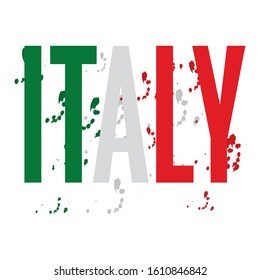 Italy poster with flag - Vector illustration design