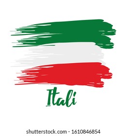 Italy poster with flag - Vector illustration design