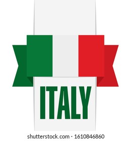 Italy poster with flag - Vector illustration design