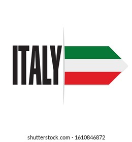 Italy poster with flag - Vector illustration design