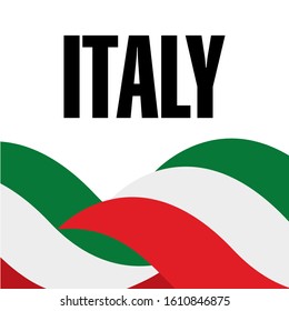 Italy poster with flag - Vector illustration design