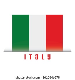 Italy poster with flag - Vector illustration design