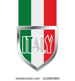Italy poster with flag - Vector illustration design