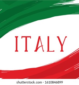 Italy poster with flag - Vector illustration design