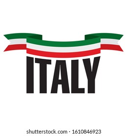 Italy poster with flag - Vector illustration design