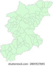 Italy province Belluno Vector map with communes