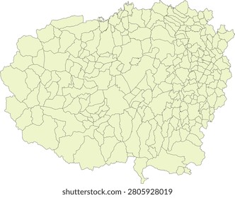 Italy province Cuneo Vector map with communes