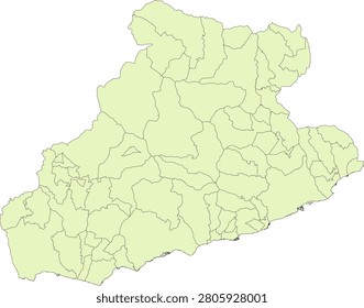 Italy province Imperia Vector map with communes