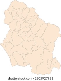 Italy province Lucca Vector map with communes