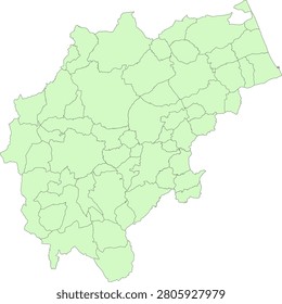 Italy province Macerata Vector map with communes