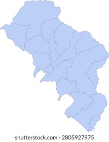 Italy province Massa-Carrara Vector map with communes