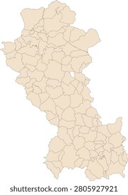 Italy province Potenza Vector map with communes