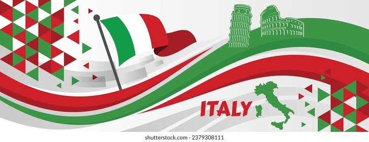 Plantilla de diseño de banners para el día de la república italiana. Ejemplo de fondo del Día de la República de Italia

