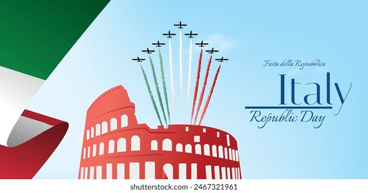 Italy Republic Day (Festa della Repubblica) vector poster