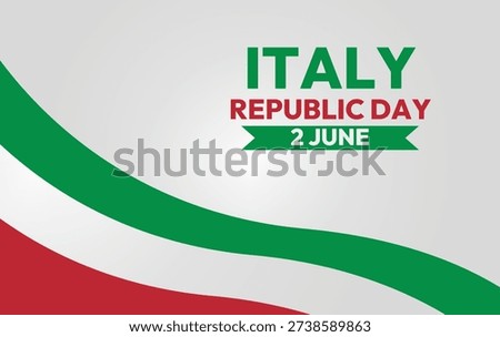 Italy Republic Day, June 2nd Banner Design. Waving Italian Flag Colors Background for Festa della Repubblica National Holiday Celebration.