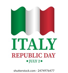 Italy Republic Day typography poster. Italian holiday on June 2. Vector template for banner, flyer, postcard, etc