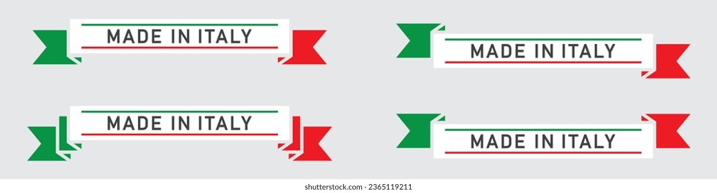 Italy ribbon banner icon. Made in italy ribbon icon, vector illustration