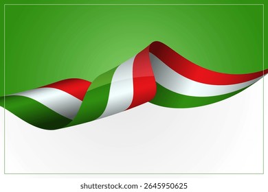 Italy ribbon flag patriotic frame, typography design. Italian national holiday template for advertising, web, social media, web. banner, background, poster, card,  layout, flyer. 
