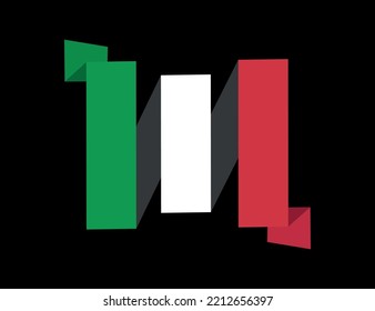 Bandera de Cinta de Italia. Ilustración vectorial.