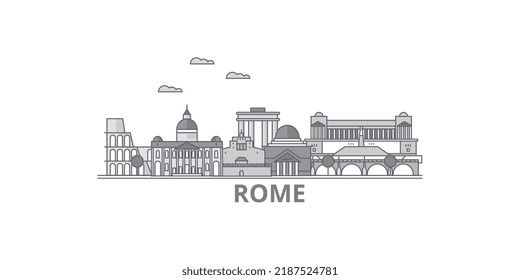 Italy, Rome City city skyline isolated vector illustration, icons