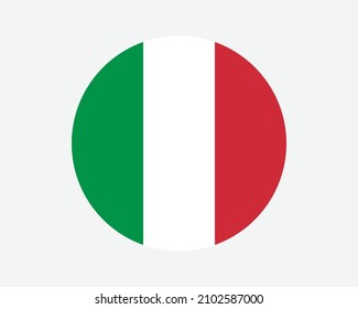 Italy Round Country Flag. Italian Circle National Flag. Italian Republic Circular Shape Button Banner. EPS Vector Illustration. svg