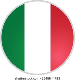 Italy Round Flag 3D Shape Vector