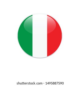 Italy  round flag . closy flag of Italy - vector button. 