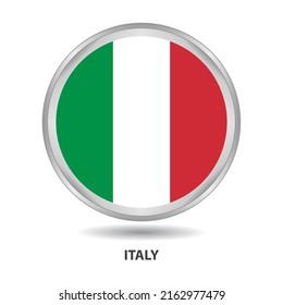 Italy round flag design is used as badge, button, icon, wall painting